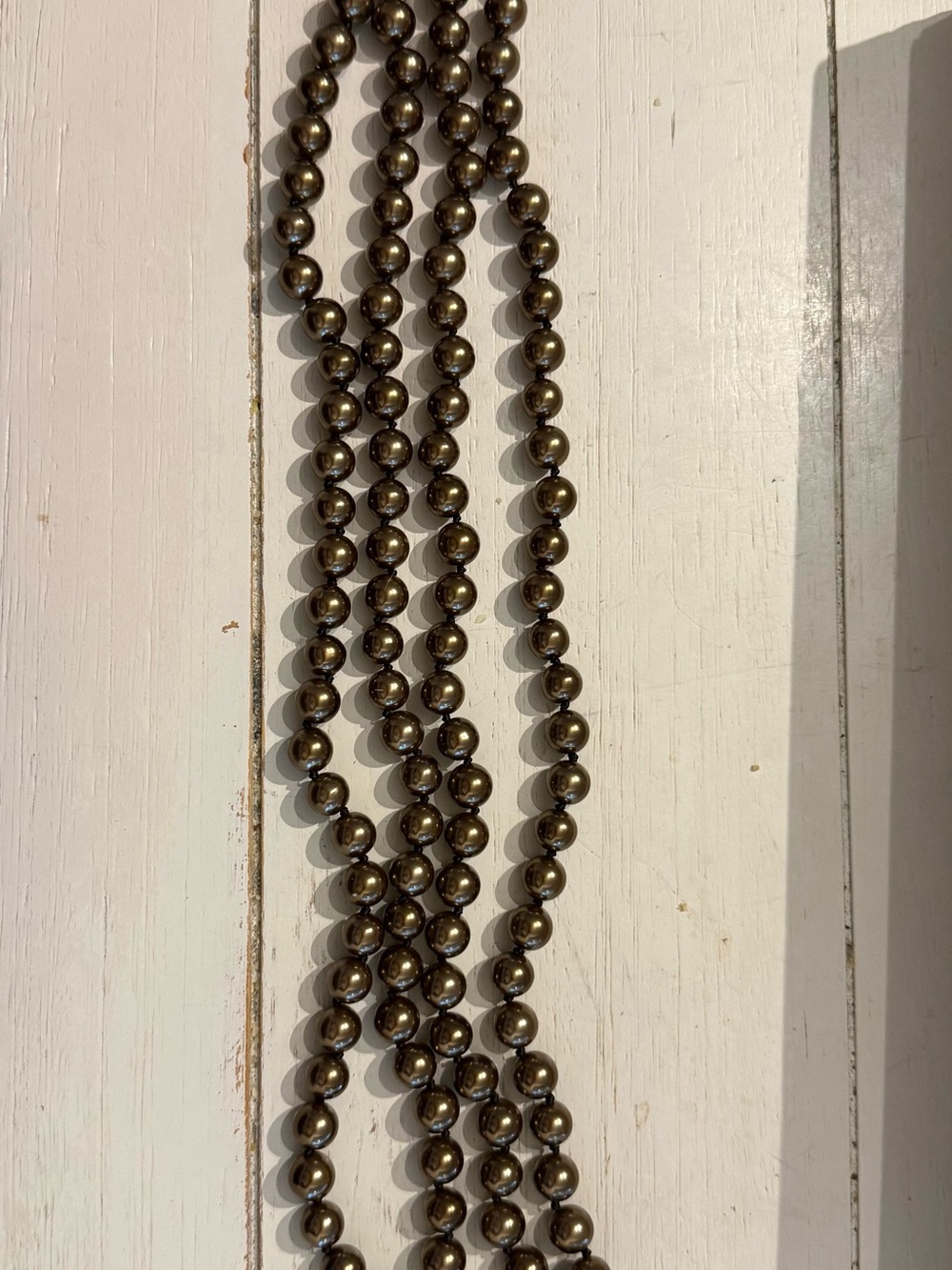 Carolee Long Hand-Knotted Bronze Faux Pearl Rope Necklace.NWT